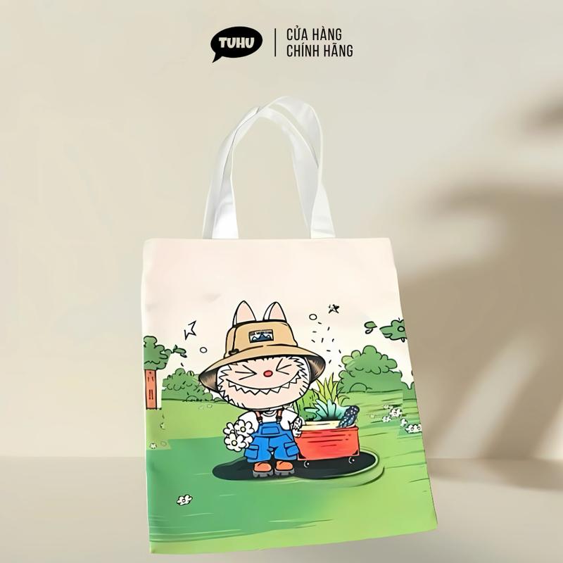 Túi canvas SNOOPY đựng bình giữ nhiệt, túi vải đựng ly họa tiết đáng yêu  - TUHUHOUSE