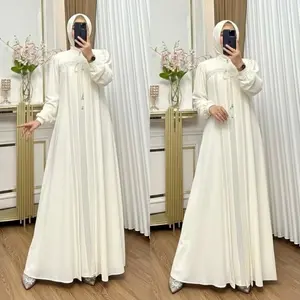 Gamis Raya Dress Ceruty Babydoll Premium Full Furing | Adem Gak Nerawang | Real Pict | Busui Friendly