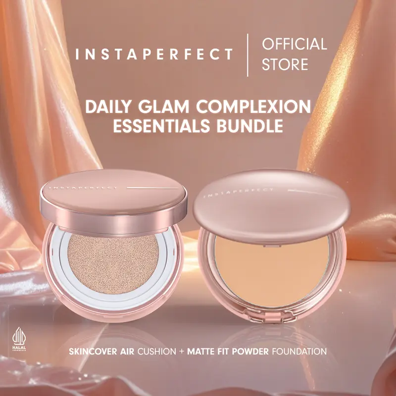 Instaperfect Daily Glam Complexion Essentials Bundle (Skincover Air Cushion + Matte Fit Powder Foundation) 2