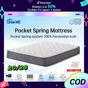 GREAME SUPER 1 Kasur Springbed Spons Busa Pocket Spring 20/26cm Matras Bernapas 360° Anti Lembab Anti Tungau Bantal Furniture