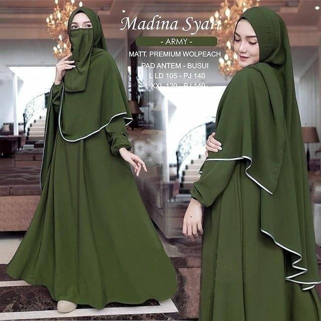 Product Introduction of COD!! Gamis Madina Syari Set Jilbab Jumbo 3XL 4XL Gamis Wanita Terbaru 2024 Mewah / Gamis Syari Simple Elegan / Gamis Syari Set Khimar / Gamis Ibu Ibu Model Sekarang / Gamis Seragam Wanita Pengajian Pernikahan Muslim Pita 17