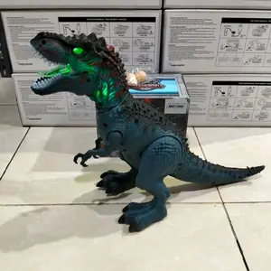 Mainan dinosaurus Tyrex bertelur-Dino 2 dan 3 Kepala bisa jalan ada suara dan lampu
