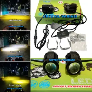 Lampu Tembak Motor Mobil D2 Mini Laser Plus Kipas Pendingin Sorot High Low Putih Kuning