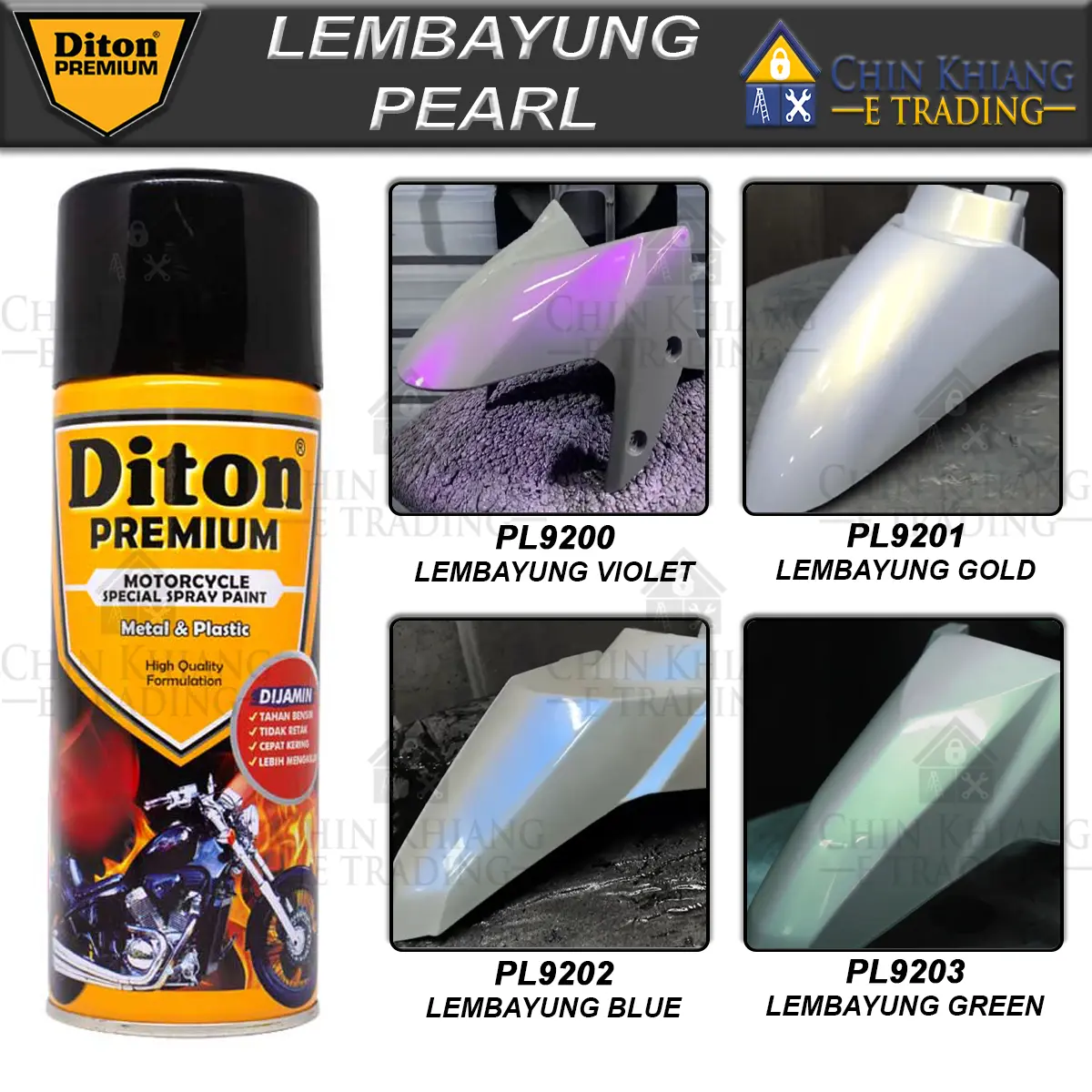 Diton Lembayung Pearl Spray PL9200 Lembayung Violet PL9201 Lembayung Gold PL9202 Lembayung Blue PL9203 Lembayung Green