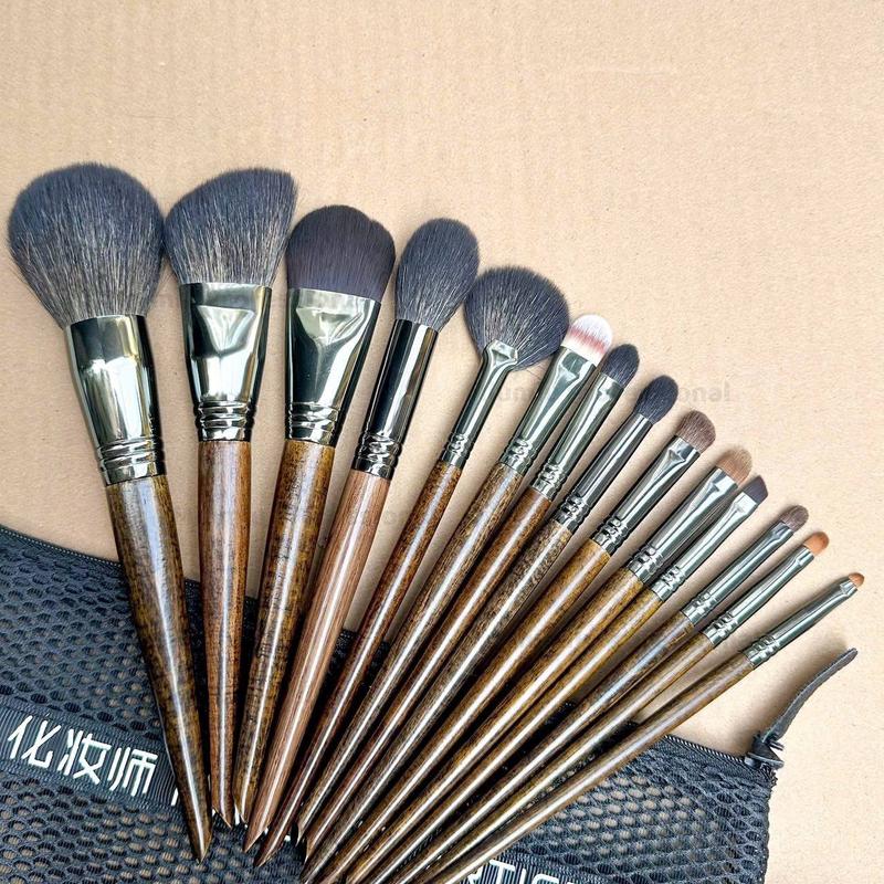  Bộ cọ trang điểm 14 cây OVW lông thú tự nhiên mềm mại kèm túi lưới 