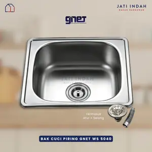 Bak Cuci Piring GNET WS 5040 50x40 cm Kitchen Sink 1 Lubang / Wastafel Dapur / Wasbak