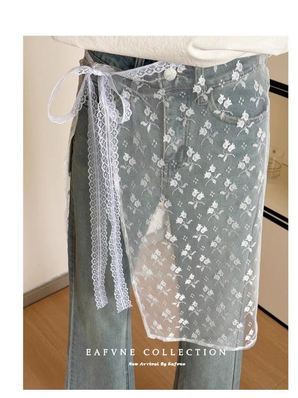 Product Introduction of Featuring A Niche Design with Lace Up, Instagram Blogger's Personalized Lace Layering, Layering, and Layered Gauze Skirt Paired with An Apron Skir 16