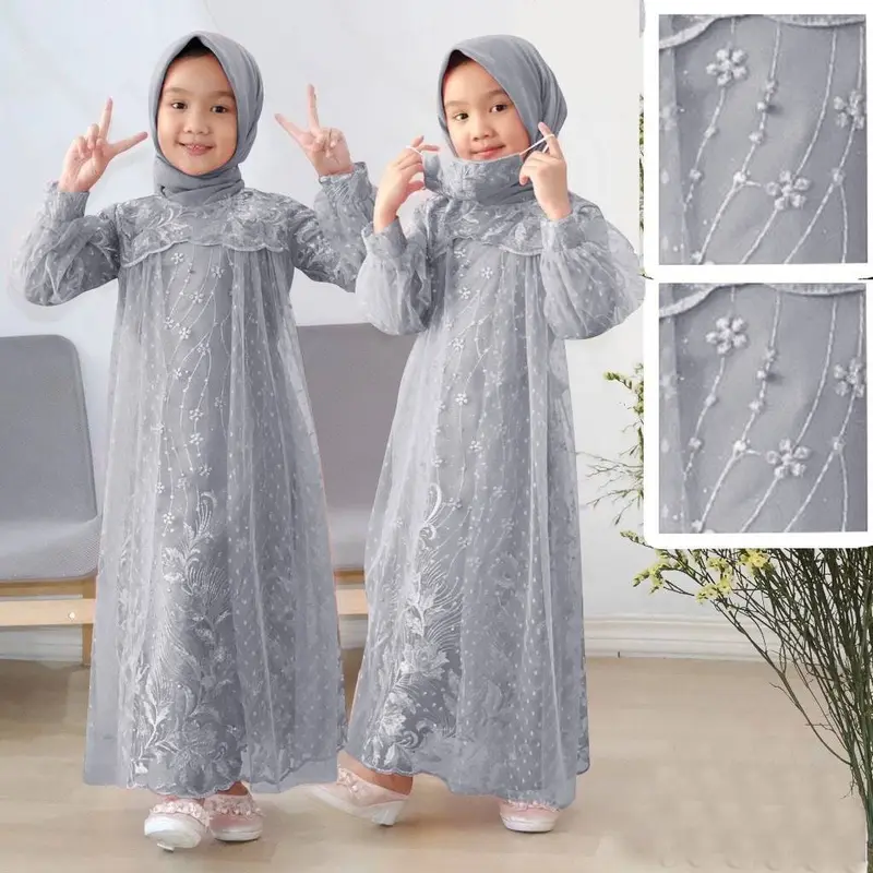 DRES LIANA KID 3-13 TAHUN/GAMIS ANAK TILE MUTIARA REAL PICT FRE MASKER GOOD QUALITY 8