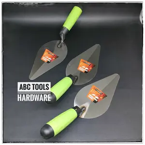 Sendok Semen Cetok Tembok Lancip 7" Inci - Skop Tanah Gagang Karet Anti Slip Logam