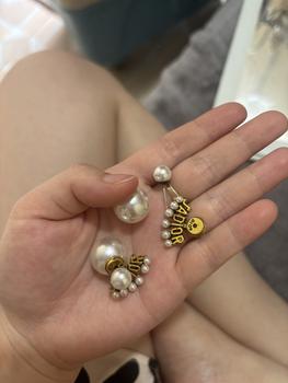 Product Review of Bông tai ngọc bản cổ điển cho nữ from 𝚑**. 0