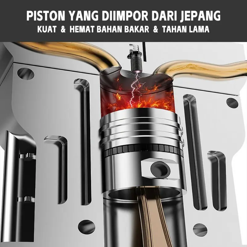 REAIM Mesin Potong Rumput Gendong 4 Tak 10000RMIN Brush Cutter 2 Tak 4 Stroke Desain Lipat Praktis Untuk Pemangkasan Rumput Tanaman Kuat Tahan Lama Hemat Bahan Bakar Mudah Digunakan Cocok Kebun Lahan Pertanian Pekarangan Rumah Harga Terbaik 4