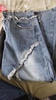 Product Review of Tassel denim mid-length spring and autumn 2023 new style raw edge high waist slimming fashionable all-match trendy long skirt from 💔**🇬 0