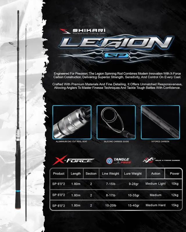 Joran Pancing SHIKARI LEGION 180cm Carbon Solid (12kg - 15kg) Full Eva Murah - Toms Fishing 3