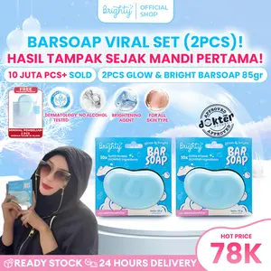 [READY STOCK] 2 Pcs Brighty Glow & Bright Bar Soap Sabun Mandi Pemutih badan sabun pencerah sabun whieting whitening soap