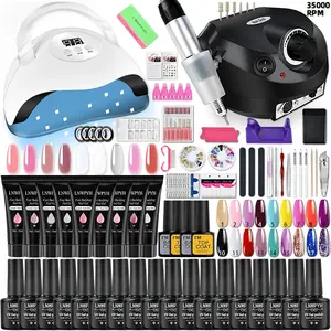 Nail Kit And Manicure Drill Gel Nail Polish Set UV LED Lamp Dryer Finger Extend Mold Nails Kit Nail Art Quick Extension Tool Kit