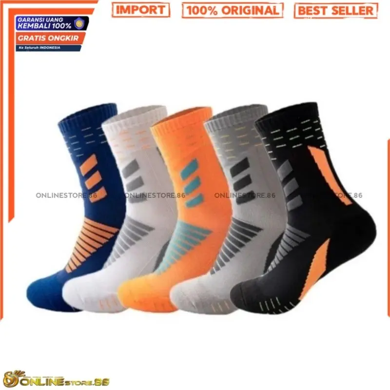 Kaos Kaki Olahraga Tebal Kaus Kaki Pria Sports Basket Gym Lari Panjang Pendek Angkle Sock Anti Bacteria 040