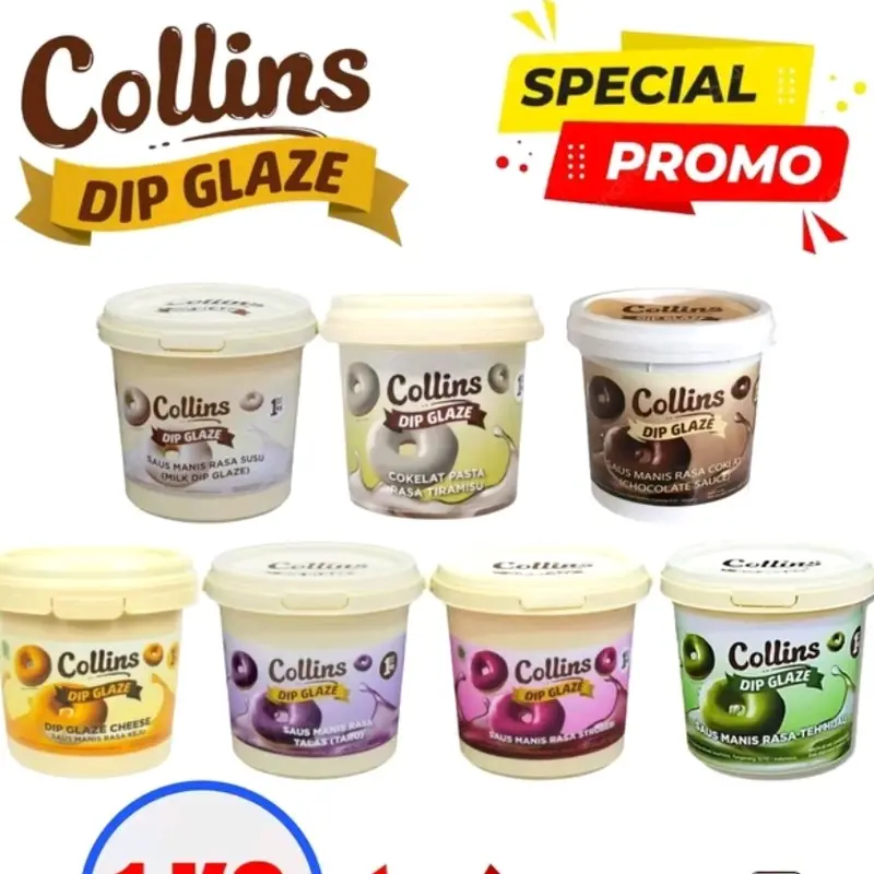 PALEMBANG - COLLINS DIPGLAZE 1 KG SEMUA RASA READY BANYAK Coklat Selai 2