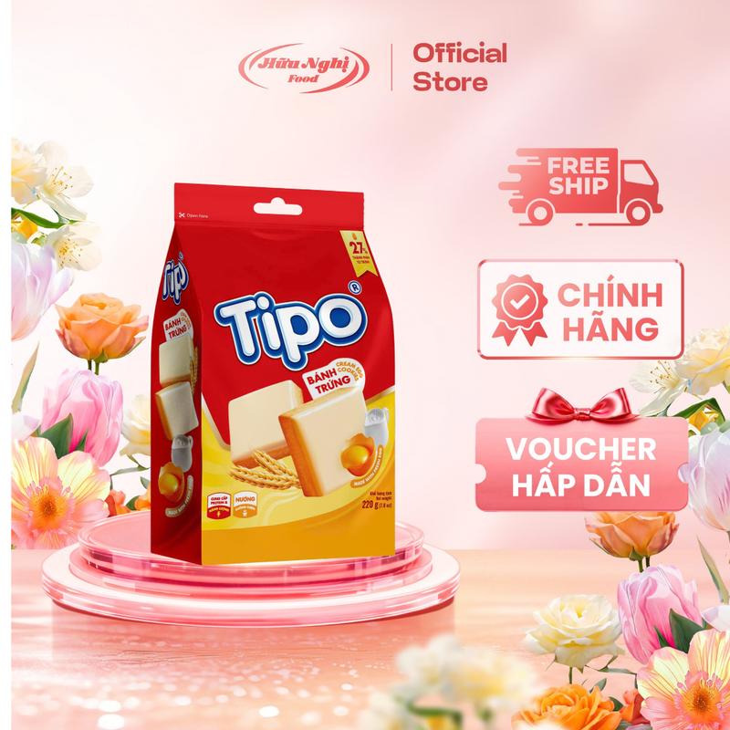 [BAO BÌ MỚI 2026] Bánh Tipo Trứng Nướng Vị Sữa Hữu Nghị 220g