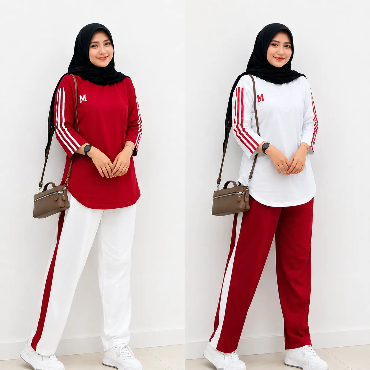 Baju Setelan One Set Merah Putih 17 Agustus Terbaru 2026 Olahraga Wanita Spesial Kemerdekan Bahan Katun Combet 24 Premium