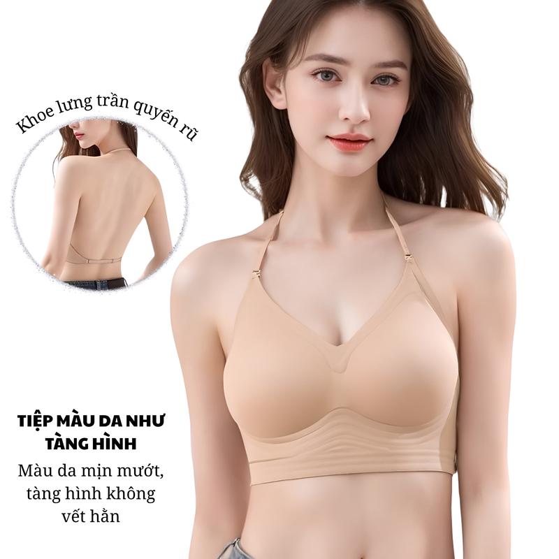 Áo Lót 3 Kiểu Đeo Hot Trend – Cổ Yếm, Đan Chéo, Hai Dây Dễ Phối Đồ, Thiết Kế Không Đường May, Chất Liệu Mềm Màng 2 phân loại Độ dày 1.5cm và 3cm tùy chọn