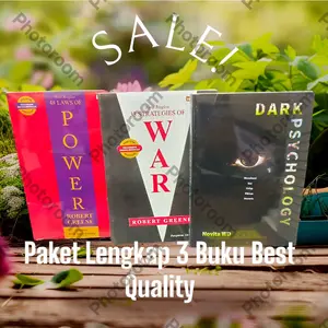 Buku Paket 48 Laws of Power+Dark Psychology+33 Strategies of WAR(isi 3 Buku Best Quality)