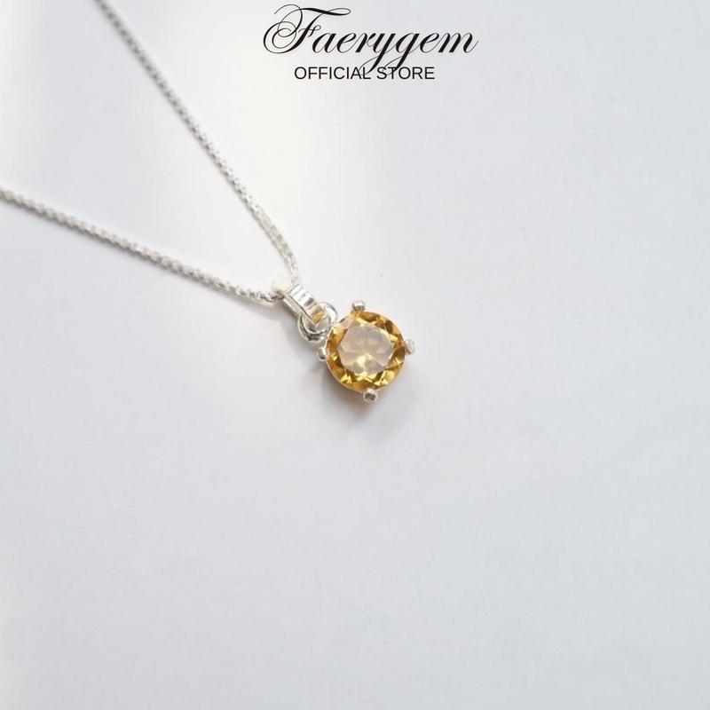 Dây chuyền Citrine Daily Stone thiết kế FaeryGem năng lượng công việc & tài chính bạc S925 3