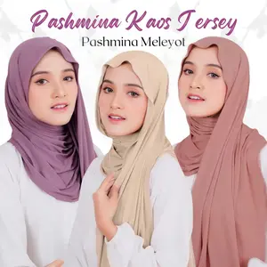Pashmina Kaos Jersey Jilbab Pasmina Meleyot Hijab Malay Turkey Wanita Muslim Premium