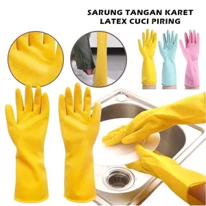 Sarung Tangan Karet Latex Cuci Piring / Kaos Tangan Dapur Anti Slip Serbaguna / Sarung Tangan Tebal