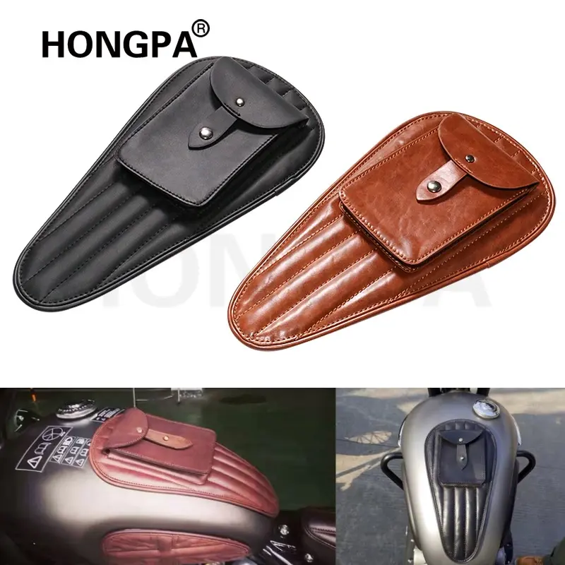 Retro fuel tank bag Gear car fuel tank bag Motorcycle bag Small fuel tank bag Modified universal side bag Storage bag Fuel Tank Bag  Mini PU leather motorcycle bag