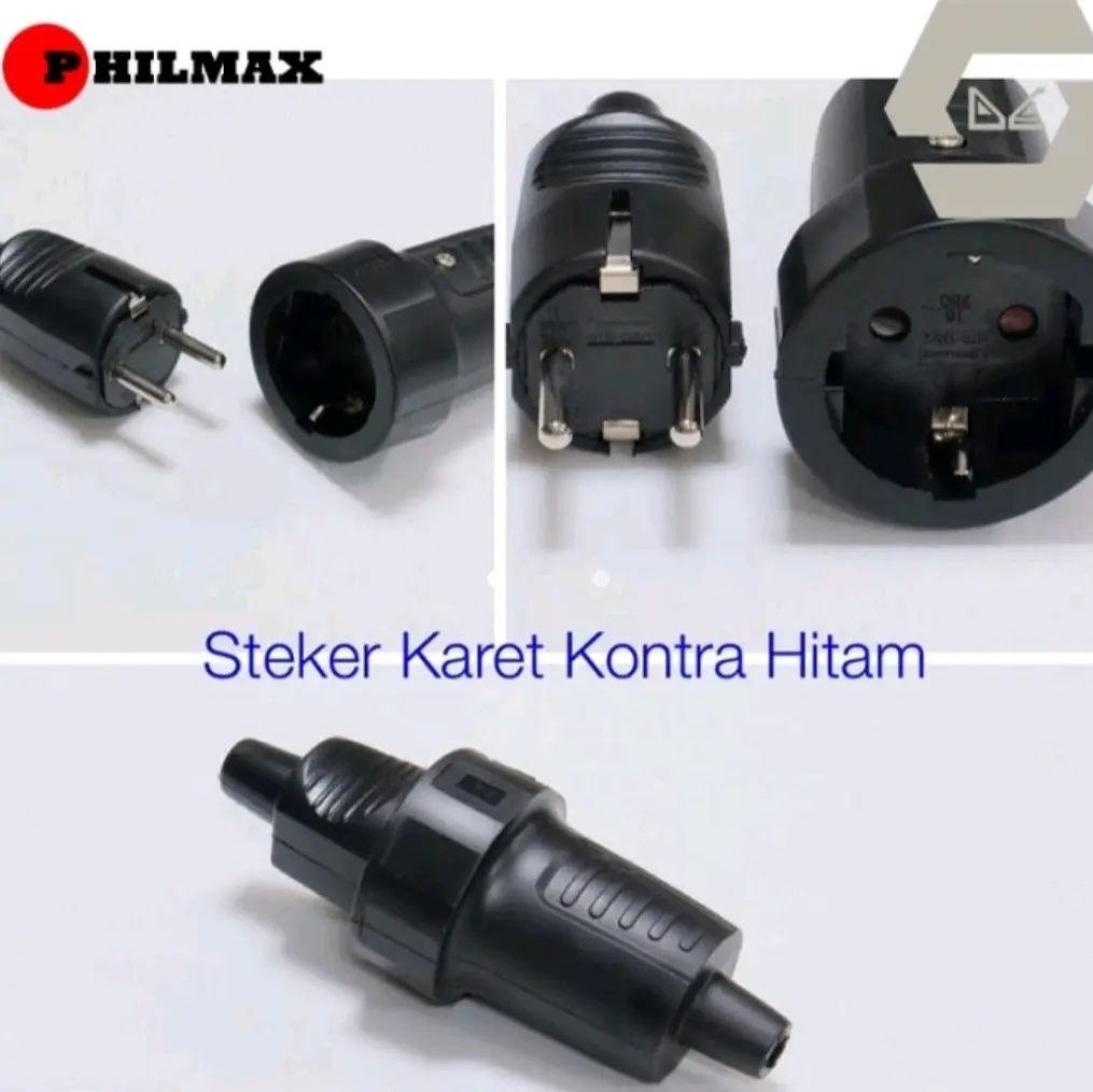 Steker Kontra Karet Outdoor Hitam PHILMAX STR-138A/138B - Steker + Kontra