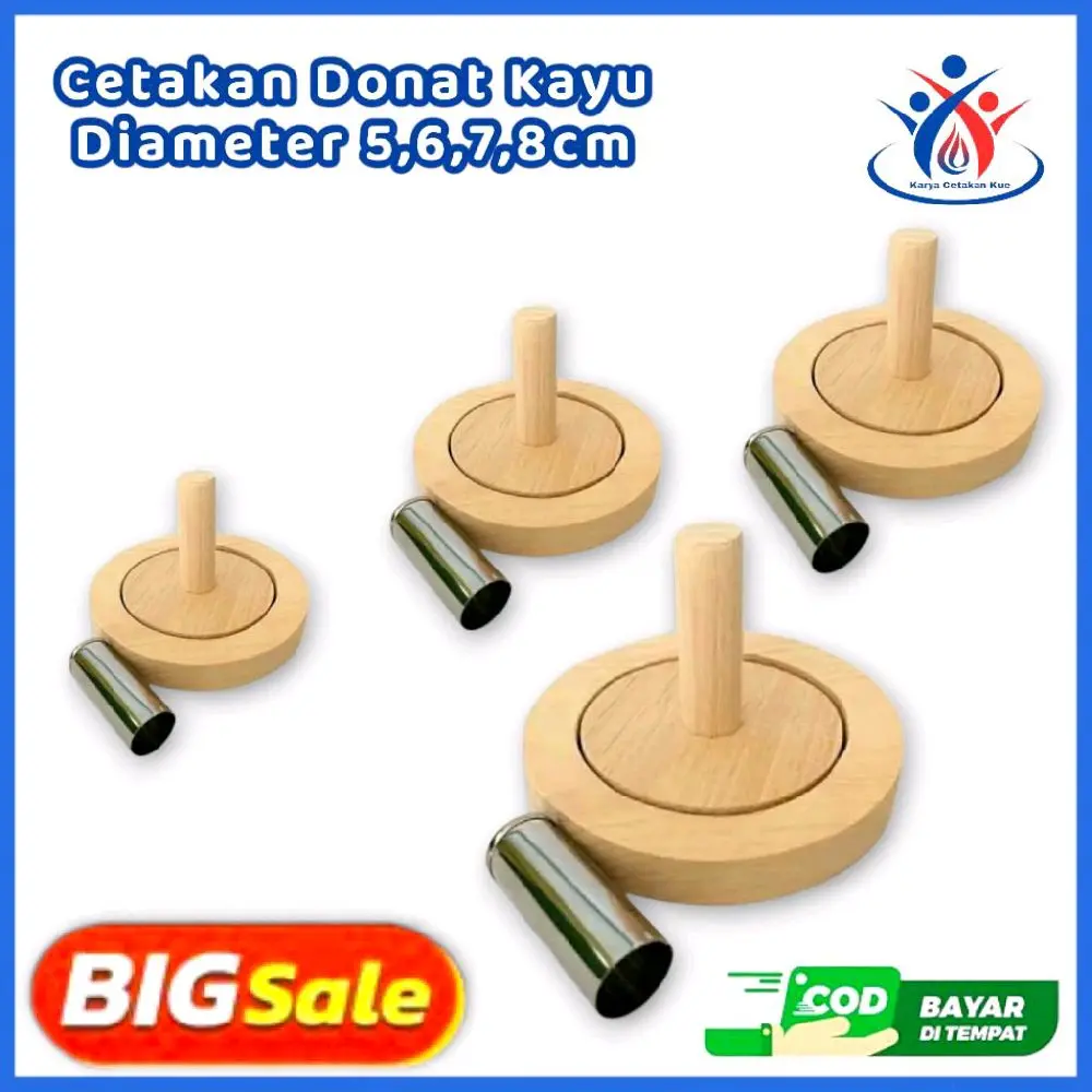 cetakan Donat Kayu Diameter 5,6,7,8cm/Cetakan Donat Maker Praktis Murah