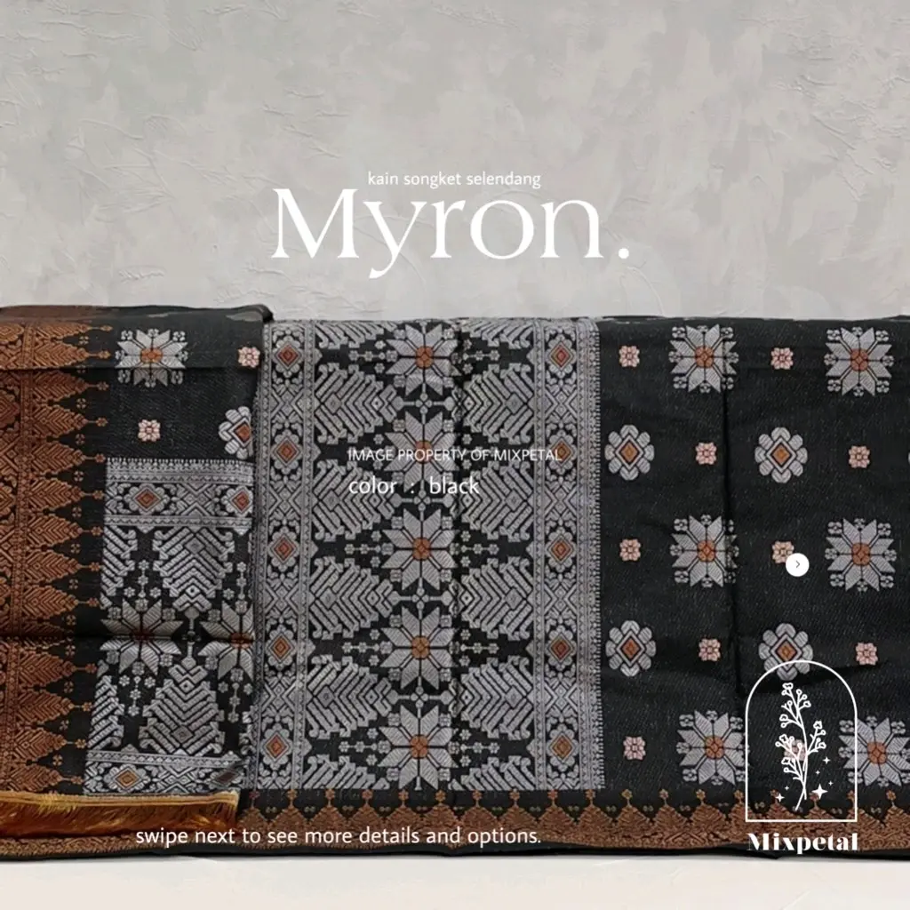 BAHAN KAIN SONGKET SELENDANG MYRON