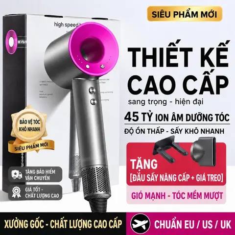 Máy Sấy Tóc Ion Âm 2 Chiều Nóng Lạnh , Sấy Nhanh Khô, Giảm Xơ Rối, Nhiều Mức Nhiệt