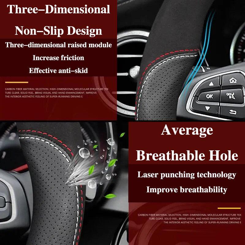 Product Introduction of 【Ready Stock】For Mitsubishi Leather Car Steering Wheel Cover For ASX Triton Pajero Outlander Attrage Mirage Xpander Lancer Adventure Grandis Storm Fuso Montero Wear-Resistant and Non-Slip 1