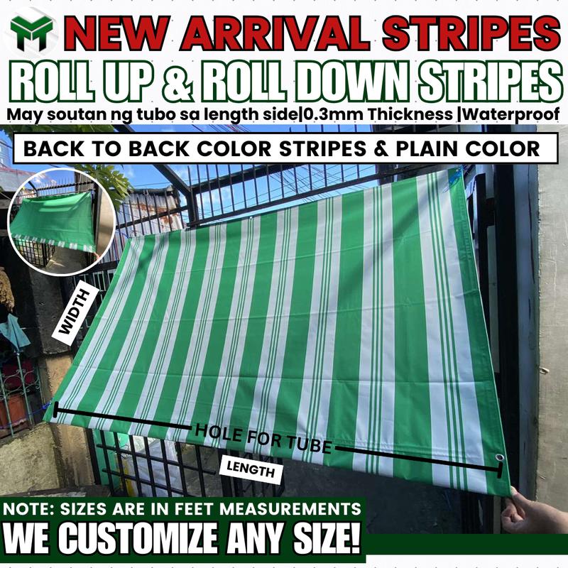 4x6ft STRIPES ROLL UP AND DOWN 100% WATERPROOF TRAPAL LONA TOLDA ...