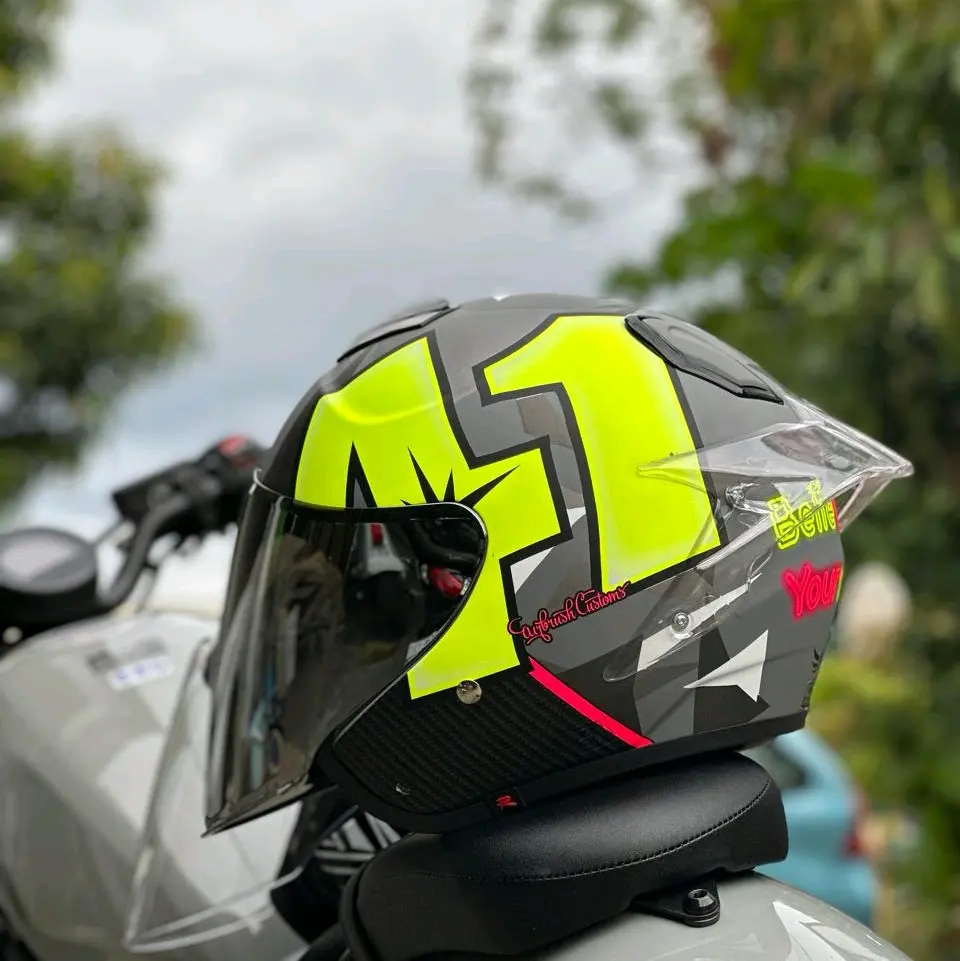 Helm Half Face Kyoto Biplast Cosmic Paket Ganteng Spoiler 3D Original