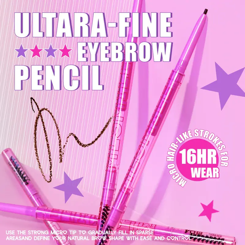 Double-ended Eyebrow Pencil, 1 Count Waterproof Long Lasting Eyebrow Pencil, Brow Styling Brush, Eye Brow Makeup Tool for Women, Cosmetic 5