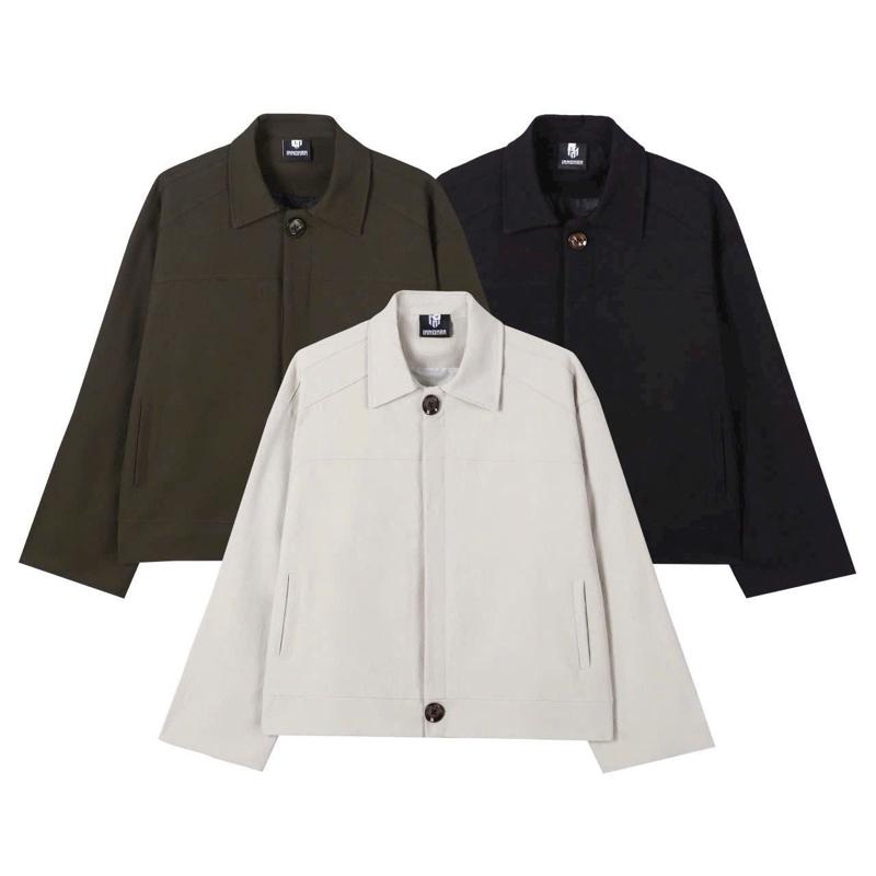 Áo Khoác Kaki Có Cúc GODMOTHER Jacket Kaki Form Crop Lửng Unisex Cổ Bẻ Phong…