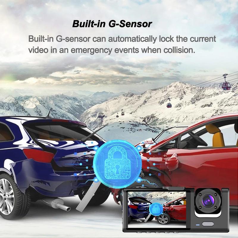 Product Introduction of Dash Cam untuk Kereta, WIFI, 3 Lensa, HD 1080P, Perakam Video, Kamera Pandangan Belakang, Dalaman Kenderaan, 2.0 Inci, Kotak Hitam, Alat Ganti Auto 11