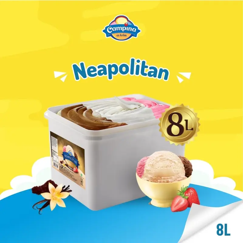 Campina 8 Liter Neapolitan - Es Krim 0