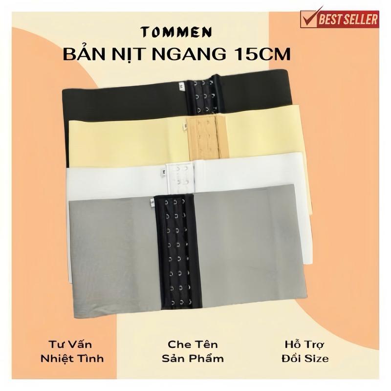 TOMMEN Áo Nịt Tomboy Bản Nịt Ngang 15cm Không Viền Đèn Voan Chất Liệu Cao Cấp Đen Trắng Mua 3 Tặng 1 Móc Khóa Best Seller Chất Liệu Cao Cấp Đen Trắng