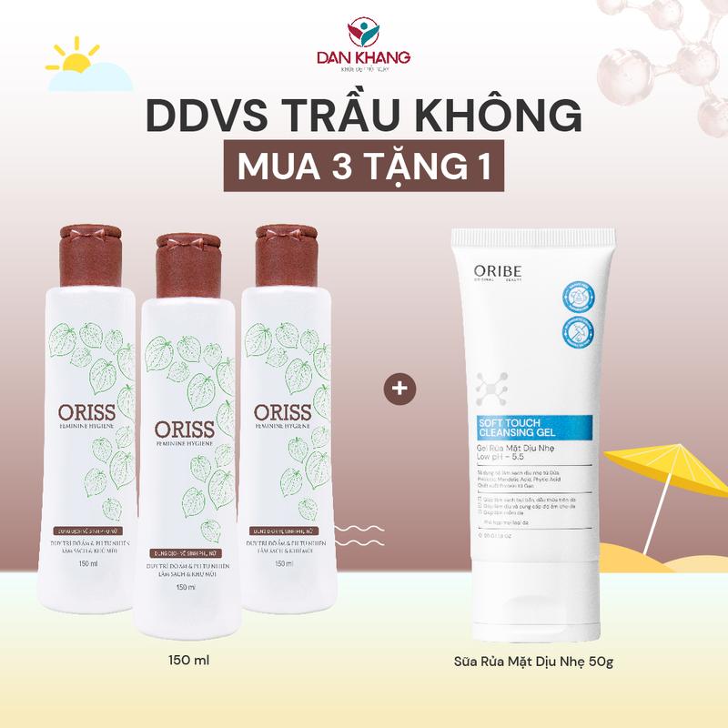 Dung dịch vệ sinh phụ nữ Oriss - Hỗ trợ làm sạch dịu nhẹ chiết xuất lá trầu không (150ml)