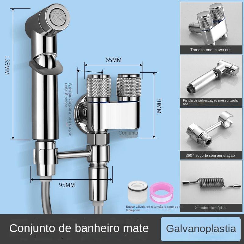 Product Introduction of Toilet Matching Faucet Women's Washing Machine Double Angle Control Valve Household High-pressure Booster 16