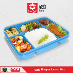 SUNLIFE Harper Lunch Box Kotak Makan Anak BPA Free 6 Sekat Praktis & Anti Bocor Kotak Makan Bergizi Gratis SNL-085