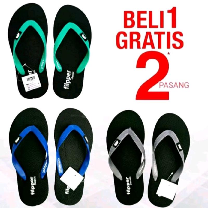 beli 1 geratis 2 sandal sandal jepit jelly peria terlaris 2025 Karet Sendal Pria 8