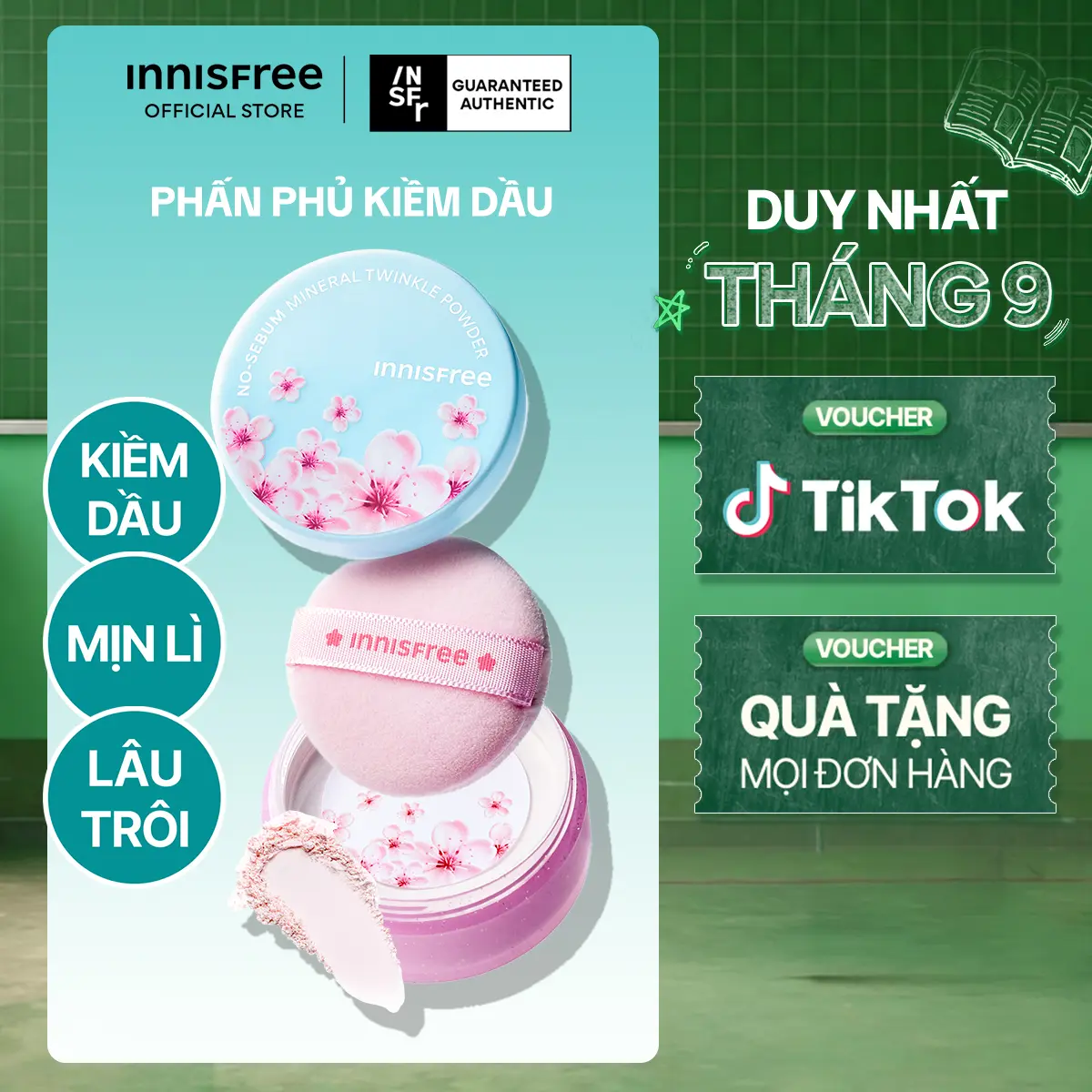 Phấn Phủ Dạng Bột innisfree No-Sebum Mineral Powder 5g