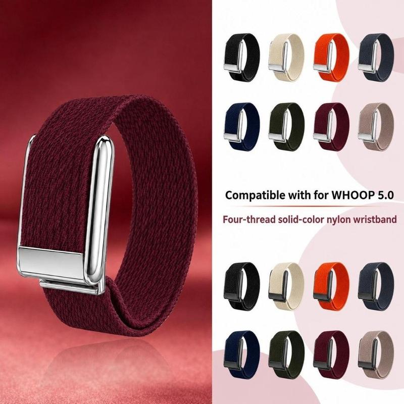 VogueBoutiquele2 Mới Nylon Ban nhạc thể thao Mềm mại Thoáng khí Dây đeo thiết bị theo dõi sức khỏe Có thể điều chỉnh Chất lượng cao Dây đeo cổ tay thay thế for Whoop 5.0 dành cho nữ giới và nam giới