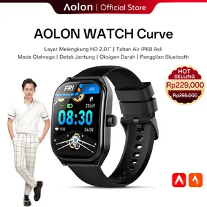 【Exclusive Steven.Stenly】Aolon Curve Jam Tangan Pintar 2024 Produk Baru IP68 Tahan Air Layar IPS Melengkung Kecepatan Lari DIY Wallpaper Pemantauan Kesehatan Jam Tangan Pintar Olahraga Luar Ruangan