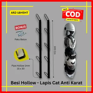 Rak Gantungan Helm Dinding - Rak Penyimpanan Helm Bahan Besi Hollow Lebih Kokoh Tidak Bengkok