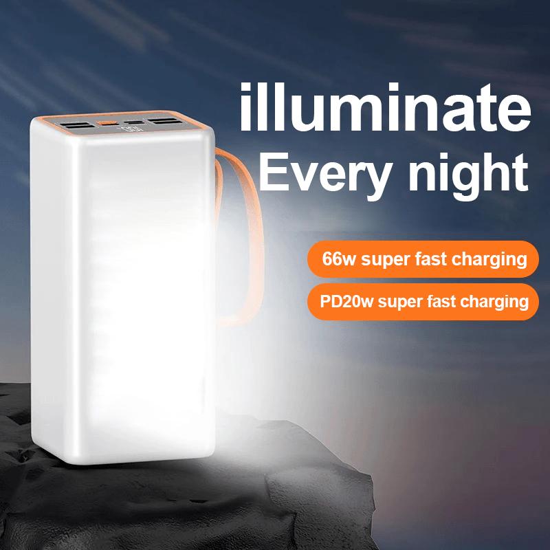 powerbank ip  60000mAh ori 66W Super Fast Charging dengan LED Display dan 3 Port Keluaran USB  4 Hitam Charger Powerbank Jam Plastik Putih lightning usb 3.0 power bank 60000 original 3